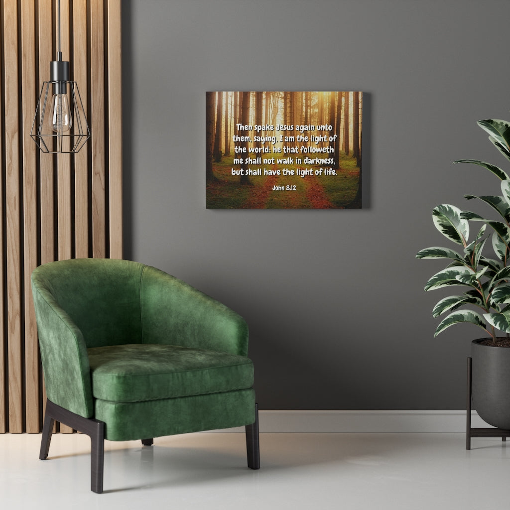 Scripture Walls Light Of Life John 8:12 Bible Verse Canvas Christian Wall Art Ready to Hang Unframed-Express Your Love Gifts