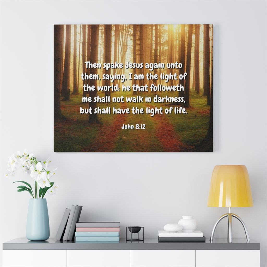 Scripture Walls Light Of Life John 8:12 Bible Verse Canvas Christian Wall Art Ready to Hang Unframed-Express Your Love Gifts