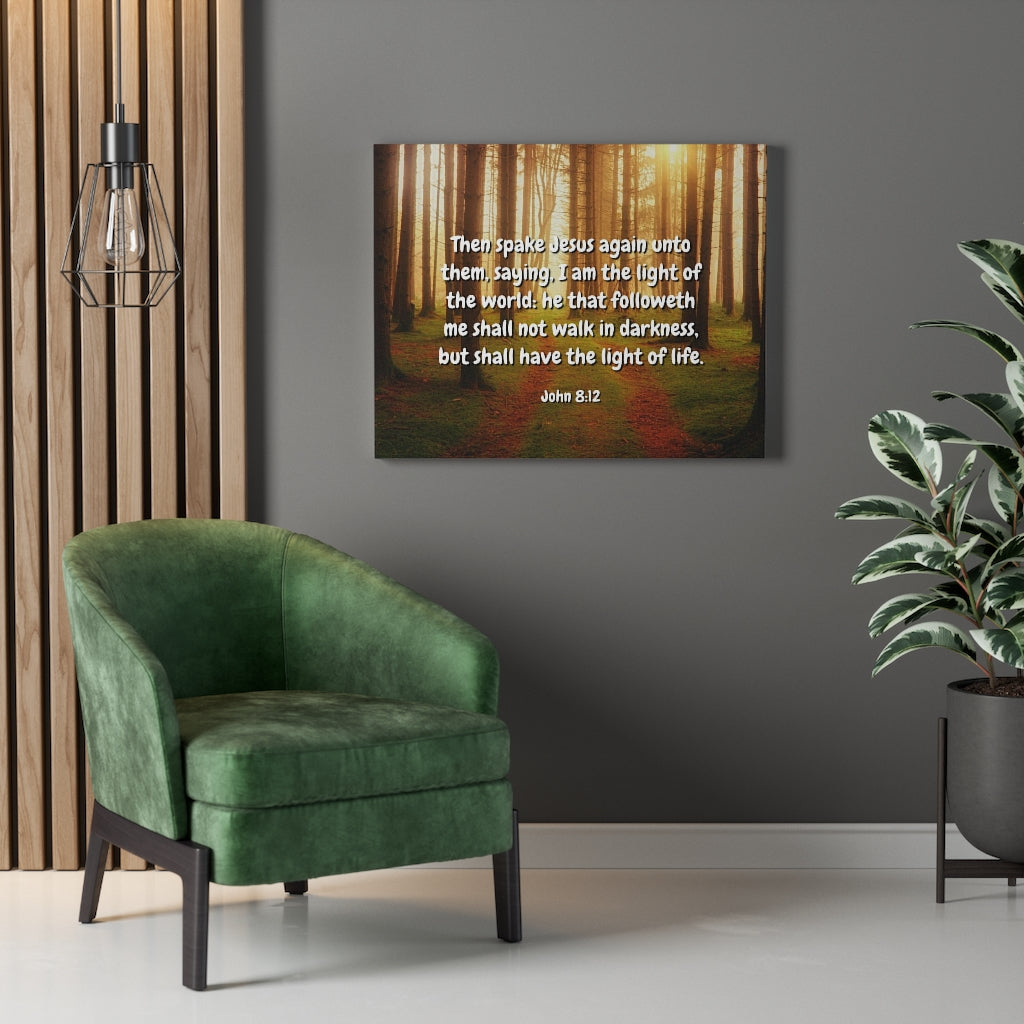 Scripture Walls Light Of Life John 8:12 Bible Verse Canvas Christian Wall Art Ready to Hang Unframed-Express Your Love Gifts