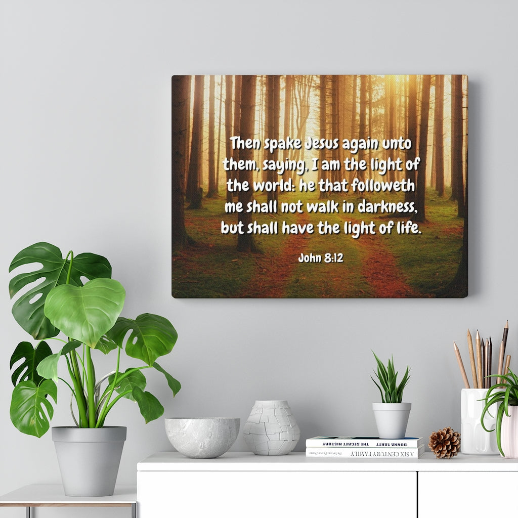 Scripture Walls Light Of Life John 8:12 Bible Verse Canvas Christian Wall Art Ready to Hang Unframed-Express Your Love Gifts