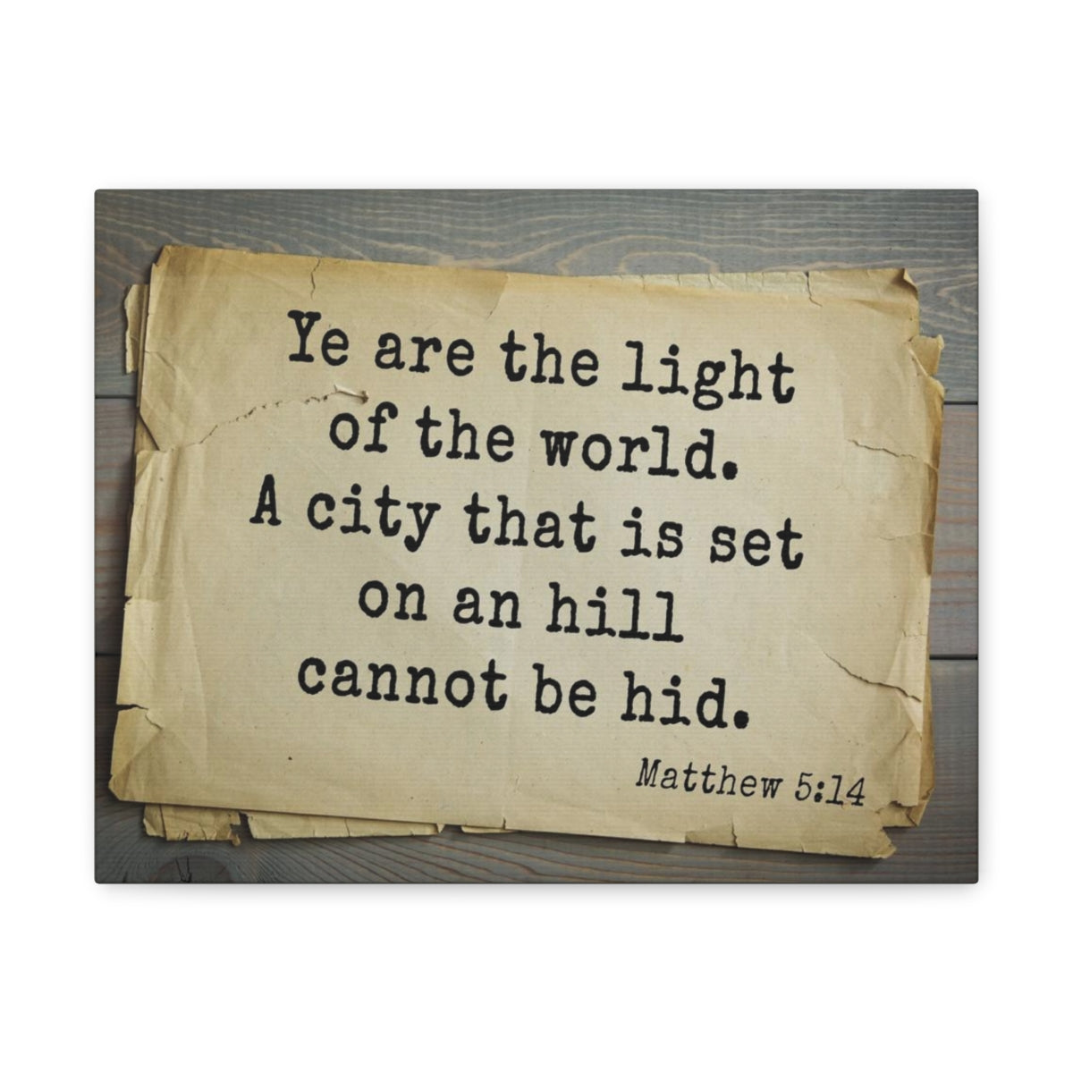 Scripture Walls Light Of The World Matthew 5:14 Bible Verse Canvas Christian Wall Art Bible Verse Print Ready To Hang Unframed-Express Your Love Gifts