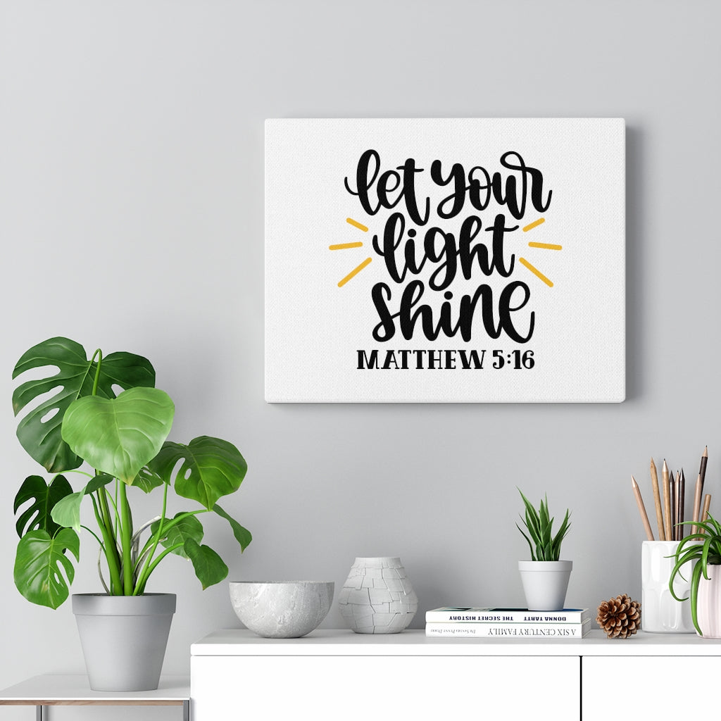 Scripture Walls Light Shine Matthew 5:16 Bible Verse Canvas Christian Wall Art Ready to Hang Unframed-Express Your Love Gifts
