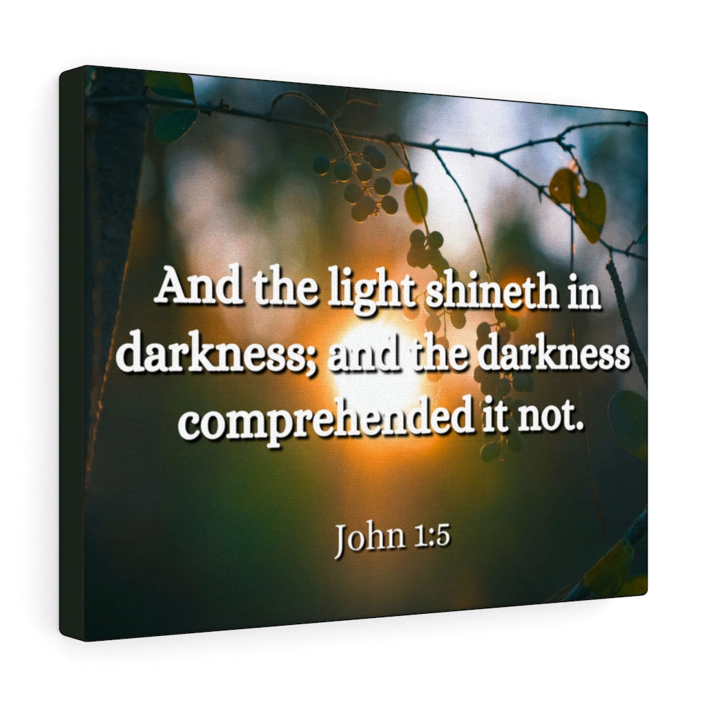 Scripture Walls Light Shineth John 1:5 Bible Verse Canvas Christian Wall Art Ready to Hang Unframed-Express Your Love Gifts