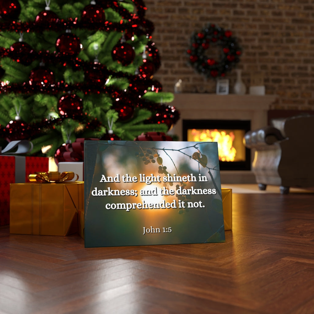 Scripture Walls Light Shineth John 1:5 Bible Verse Canvas Christian Wall Art Ready to Hang Unframed-Express Your Love Gifts