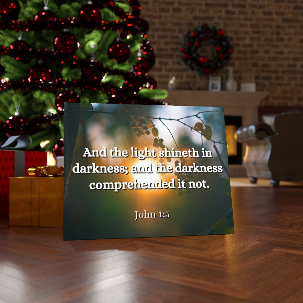 Scripture Walls Light Shineth John 1:5 Bible Verse Canvas Christian Wall Art Ready to Hang Unframed-Express Your Love Gifts
