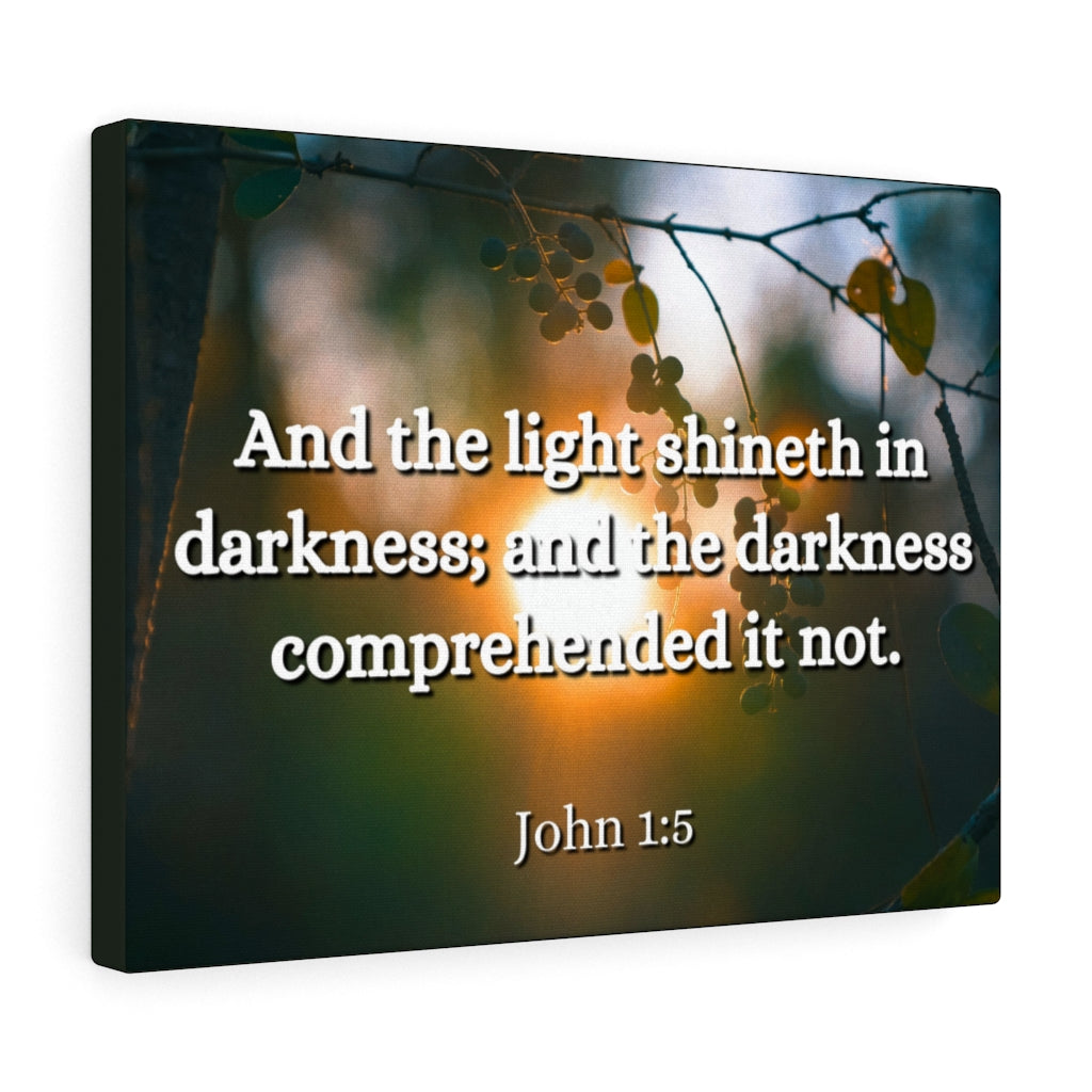 Scripture Walls Light Shineth John 1:5 Bible Verse Canvas Christian Wall Art Ready to Hang Unframed-Express Your Love Gifts