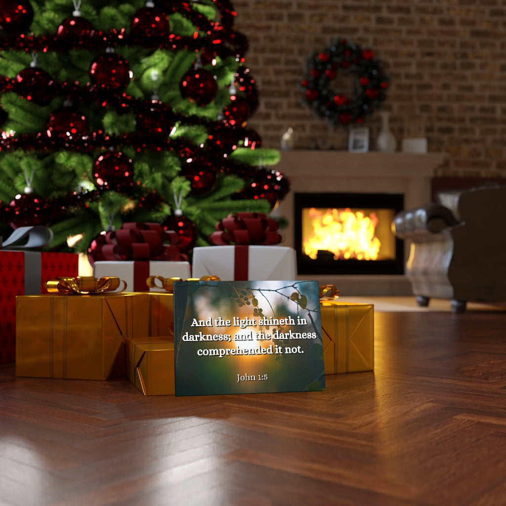 Scripture Walls Light Shineth John 1:5 Bible Verse Canvas Christian Wall Art Ready to Hang Unframed-Express Your Love Gifts