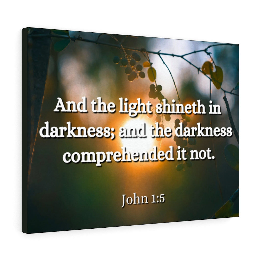 Scripture Walls Light Shineth John 1:5 Bible Verse Canvas Christian Wall Art Ready to Hang Unframed-Express Your Love Gifts