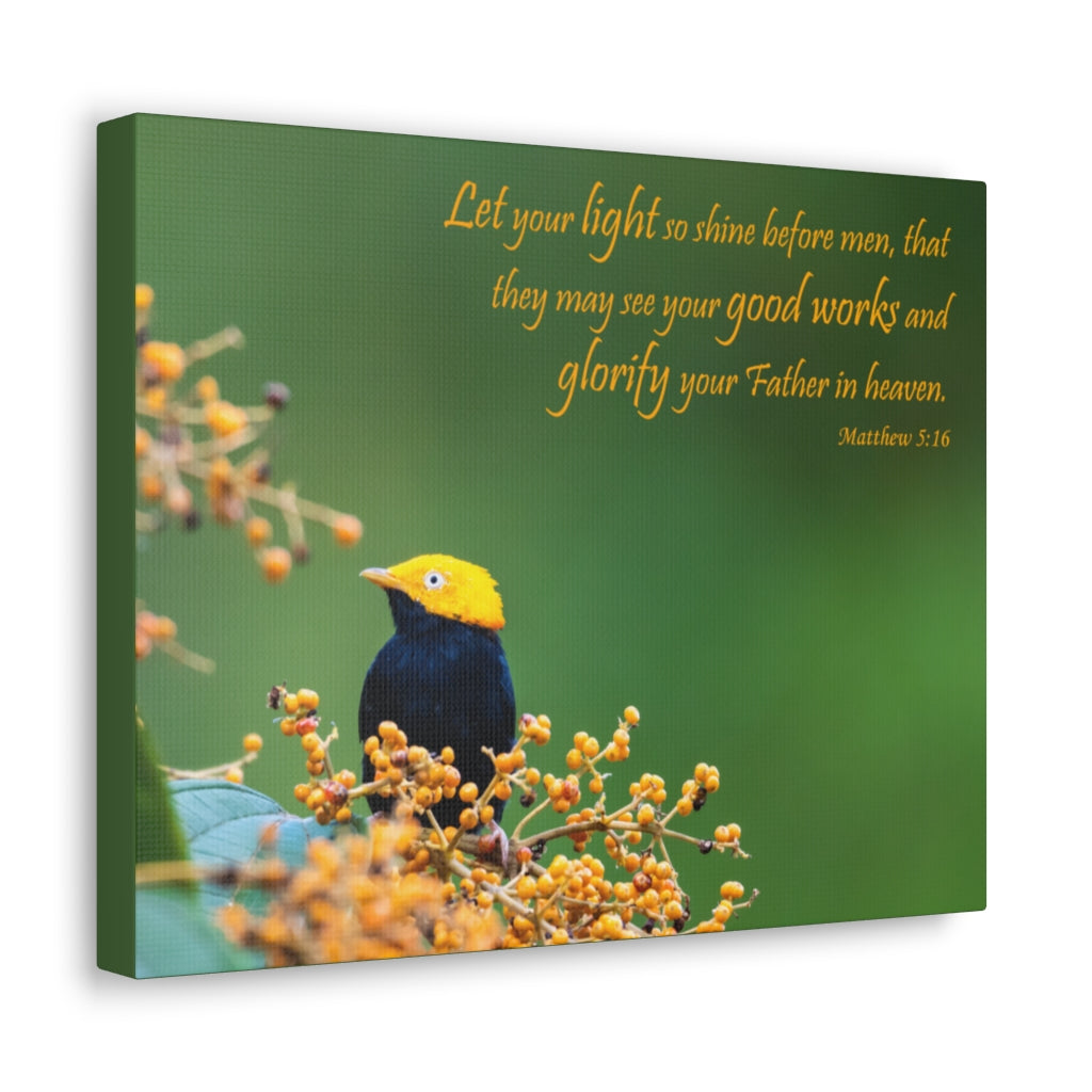 Scripture Walls Light So Shine Matthew 5:16 Bible Verse Canvas Christian Wall Art Ready to Hang Unframed-Express Your Love Gifts