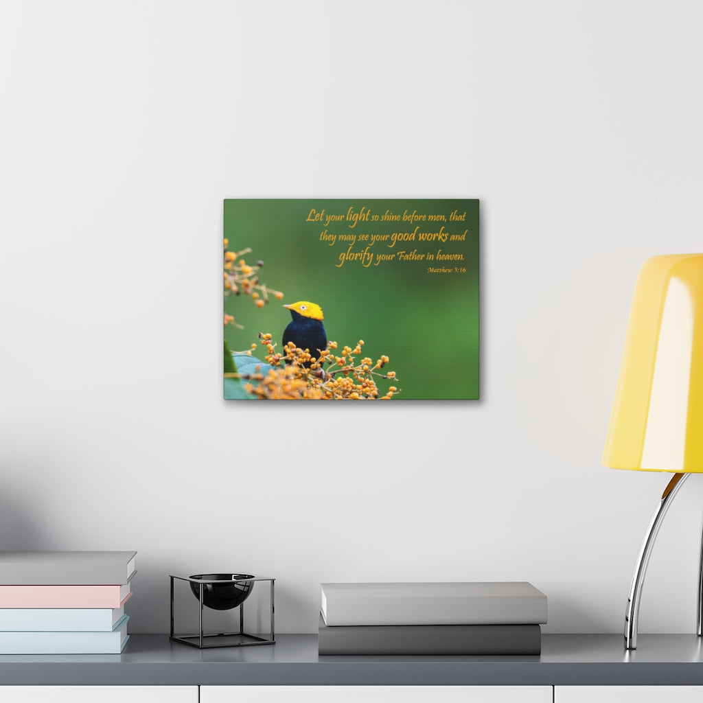 Scripture Walls Light So Shine Matthew 5:16 Bible Verse Canvas Christian Wall Art Ready to Hang Unframed-Express Your Love Gifts