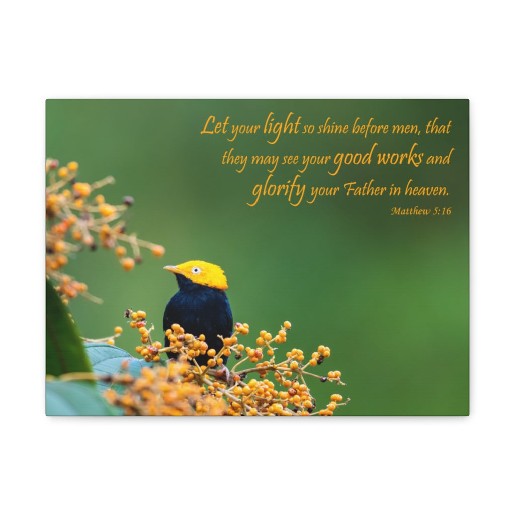 Scripture Walls Light So Shine Matthew 5:16 Bible Verse Canvas Christian Wall Art Ready to Hang Unframed-Express Your Love Gifts