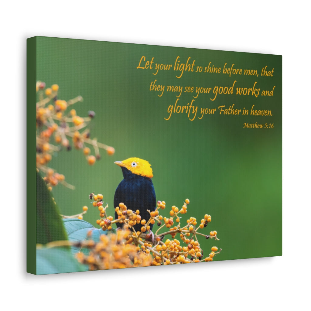 Scripture Walls Light So Shine Matthew 5:16 Bible Verse Canvas Christian Wall Art Ready to Hang Unframed-Express Your Love Gifts