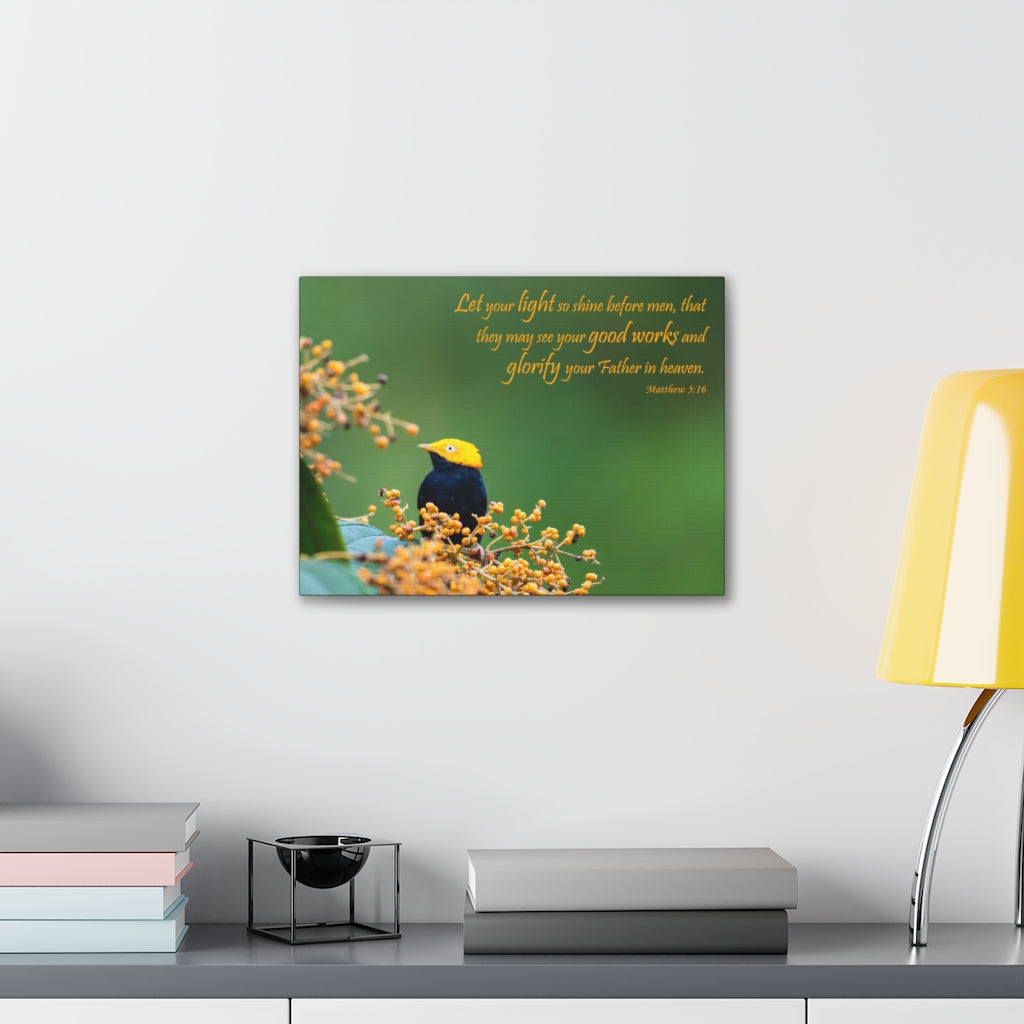 Scripture Walls Light So Shine Matthew 5:16 Bible Verse Canvas Christian Wall Art Ready to Hang Unframed-Express Your Love Gifts