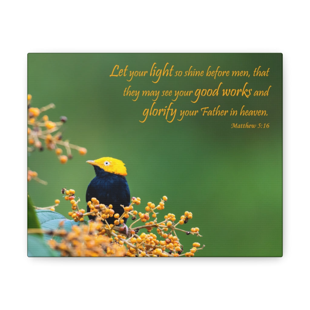 Scripture Walls Light So Shine Matthew 5:16 Bible Verse Canvas Christian Wall Art Ready to Hang Unframed-Express Your Love Gifts