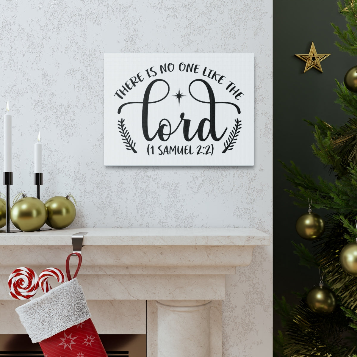 Scripture Walls Like The Lord 1 Samuel 2:2 Laurel Bible Verse Canvas Christian Wall Art Ready to Hang Unframed-Express Your Love Gifts