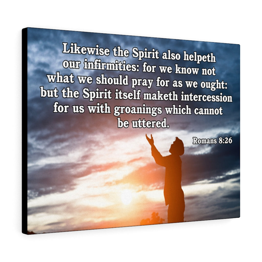 Scripture Walls Likewise the Spirit Romans 8:26 Bible Verse Canvas Christian Wall Art Ready to Hang Unframed-Express Your Love Gifts