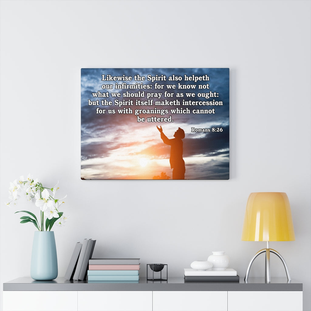 Scripture Walls Likewise the Spirit Romans 8:26 Bible Verse Canvas Christian Wall Art Ready to Hang Unframed-Express Your Love Gifts