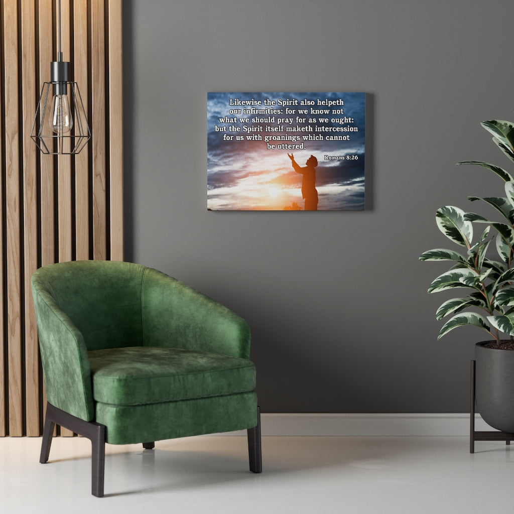 Scripture Walls Likewise the Spirit Romans 8:26 Bible Verse Canvas Christian Wall Art Ready to Hang Unframed-Express Your Love Gifts