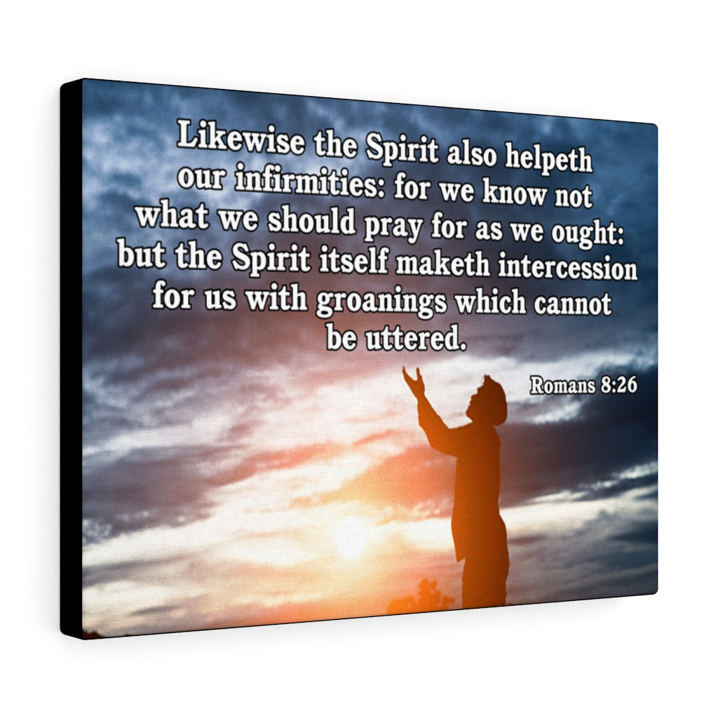 Scripture Walls Likewise the Spirit Romans 8:26 Bible Verse Canvas Christian Wall Art Ready to Hang Unframed-Express Your Love Gifts