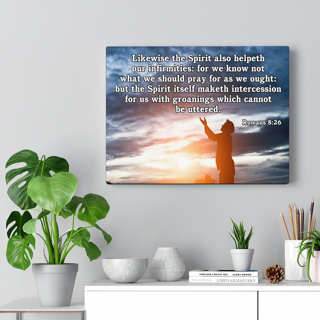 Scripture Walls Likewise the Spirit Romans 8:26 Bible Verse Canvas Christian Wall Art Ready to Hang Unframed-Express Your Love Gifts