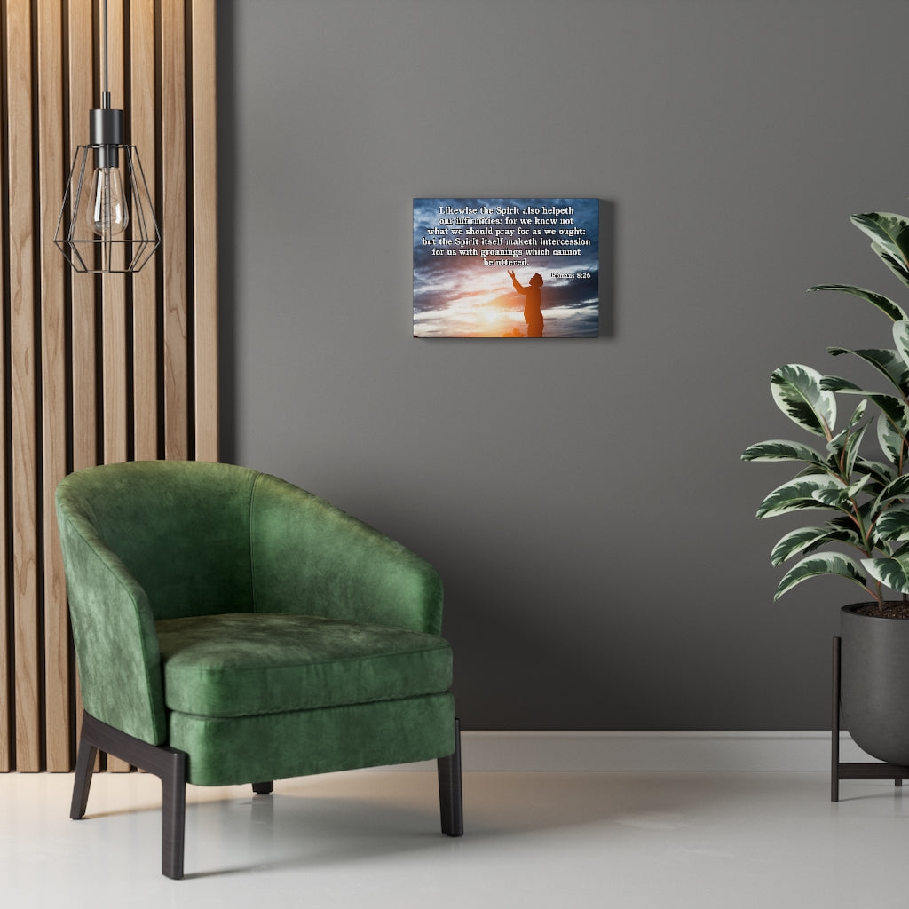Scripture Walls Likewise the Spirit Romans 8:26 Bible Verse Canvas Christian Wall Art Ready to Hang Unframed-Express Your Love Gifts