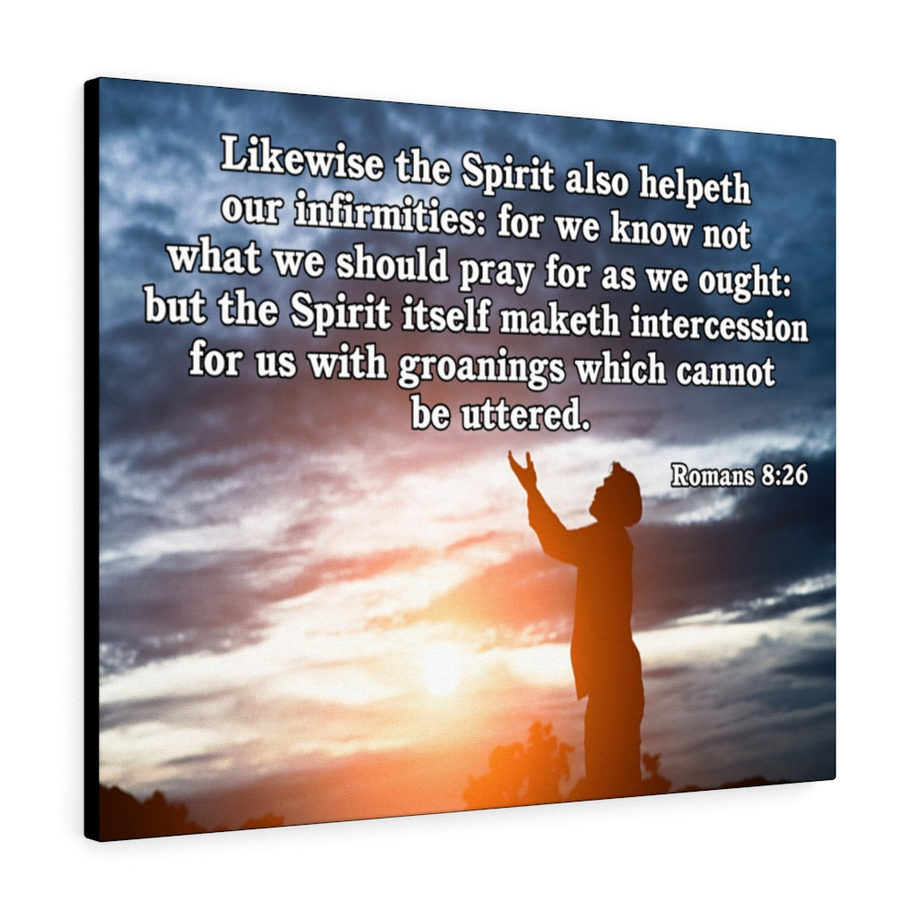 Scripture Walls Likewise the Spirit Romans 8:26 Bible Verse Canvas Christian Wall Art Ready to Hang Unframed-Express Your Love Gifts