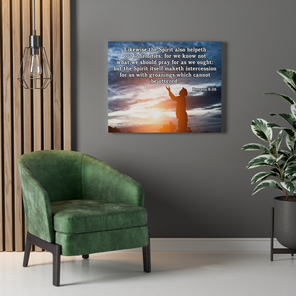 Scripture Walls Likewise the Spirit Romans 8:26 Bible Verse Canvas Christian Wall Art Ready to Hang Unframed-Express Your Love Gifts