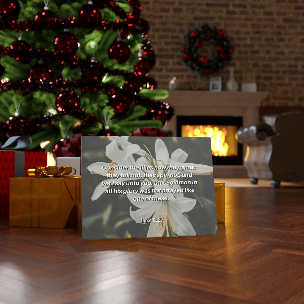 Scripture Walls Lilies Grow Luke 12:27 Bible Verse Canvas Christian Wall Art Ready to Hang Unframed-Express Your Love Gifts