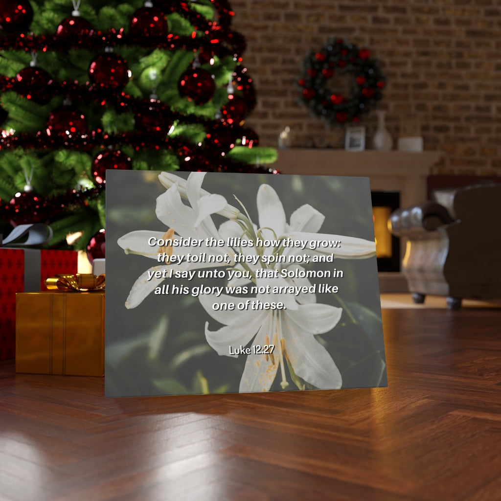 Scripture Walls Lilies Grow Luke 12:27 Bible Verse Canvas Christian Wall Art Ready to Hang Unframed-Express Your Love Gifts