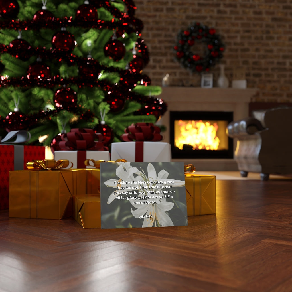 Scripture Walls Lilies Grow Luke 12:27 Bible Verse Canvas Christian Wall Art Ready to Hang Unframed-Express Your Love Gifts