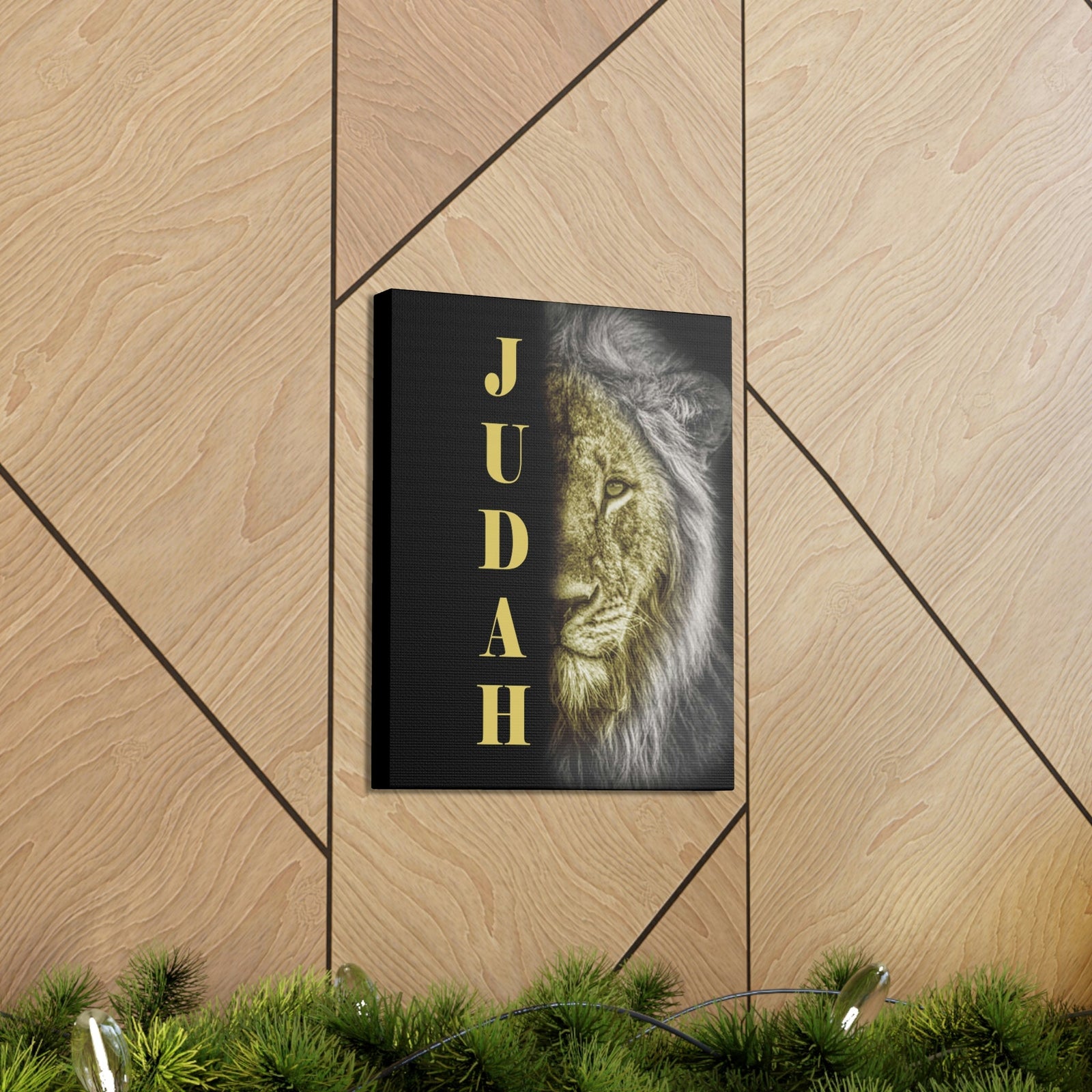 Scripture Walls Lion of Judah Half Face Revelation 5:5 Bible Verse Canvas Christian Wall Art Ready to Hang Unframed-Express Your Love Gifts