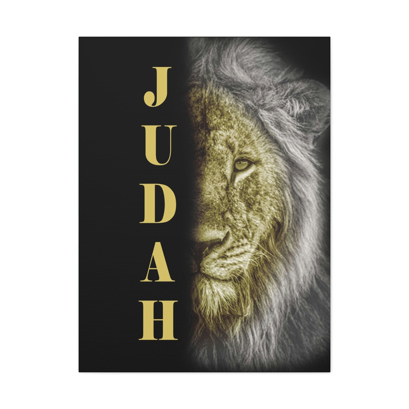 Scripture Walls Lion of Judah Half Face Revelation 5:5 Bible Verse Canvas Christian Wall Art Ready to Hang Unframed-Express Your Love Gifts