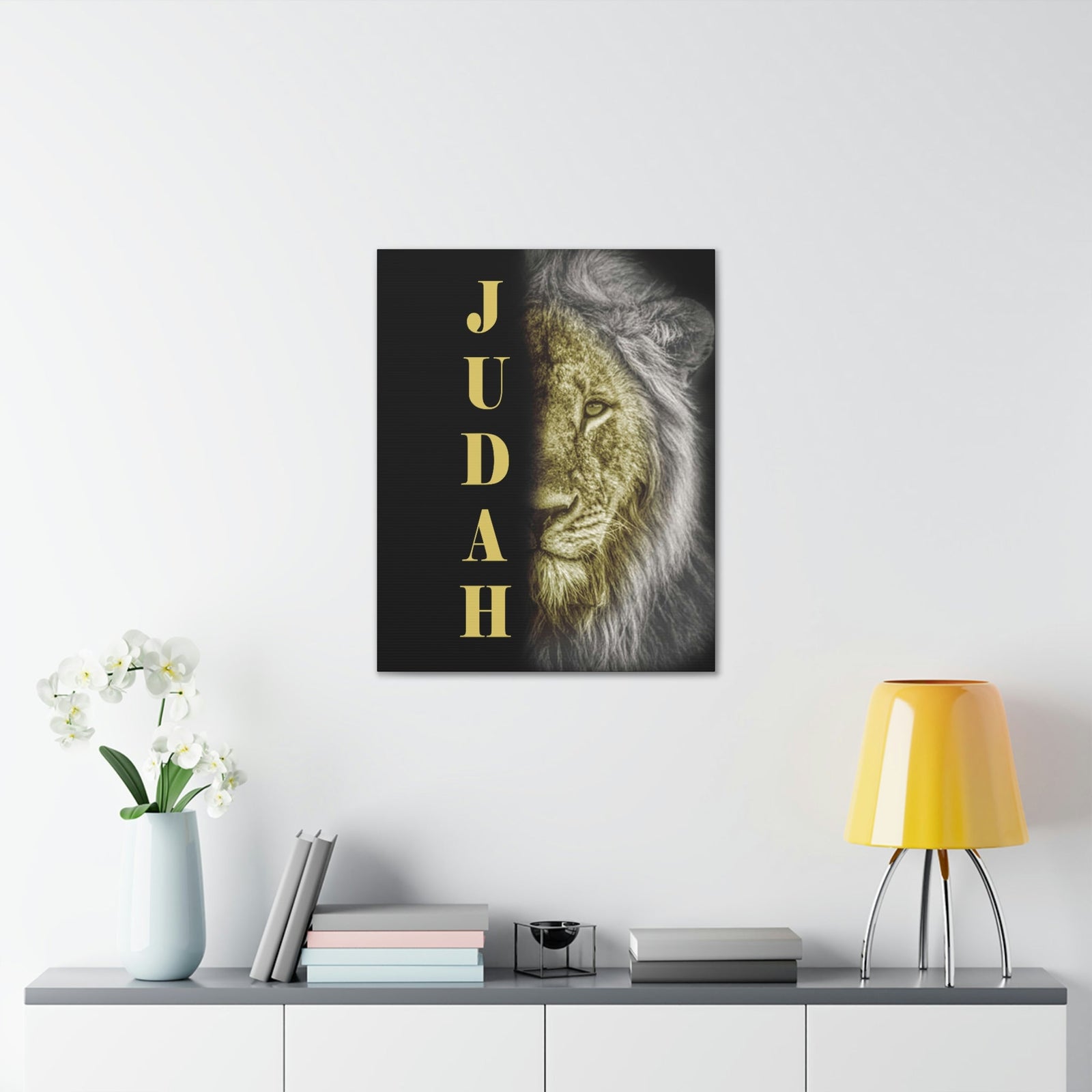 Scripture Walls Lion of Judah Half Face Revelation 5:5 Bible Verse Canvas Christian Wall Art Ready to Hang Unframed-Express Your Love Gifts