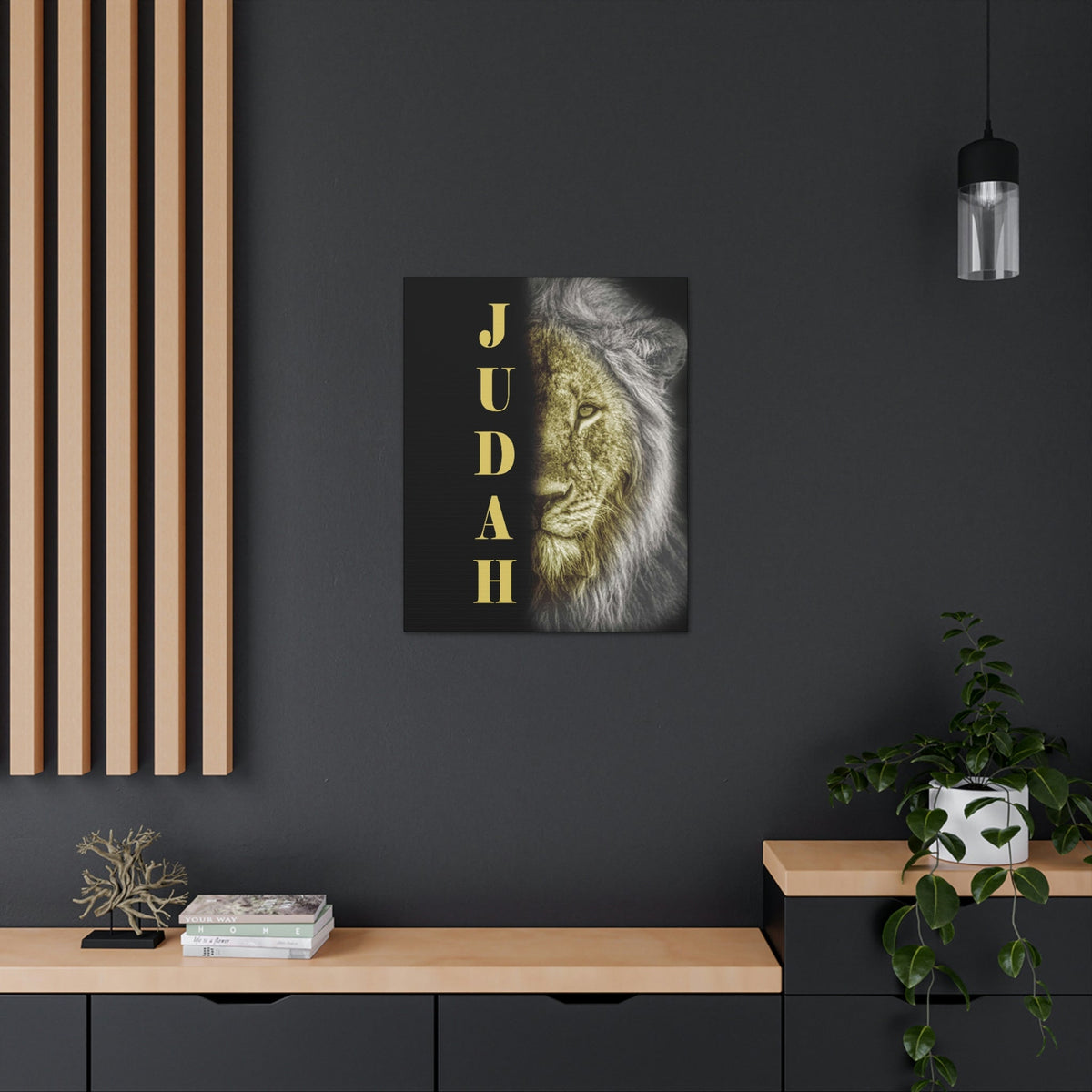 Scripture Walls Lion of Judah Half Face Revelation 5:5 Bible Verse Canvas Christian Wall Art Ready to Hang Unframed-Express Your Love Gifts