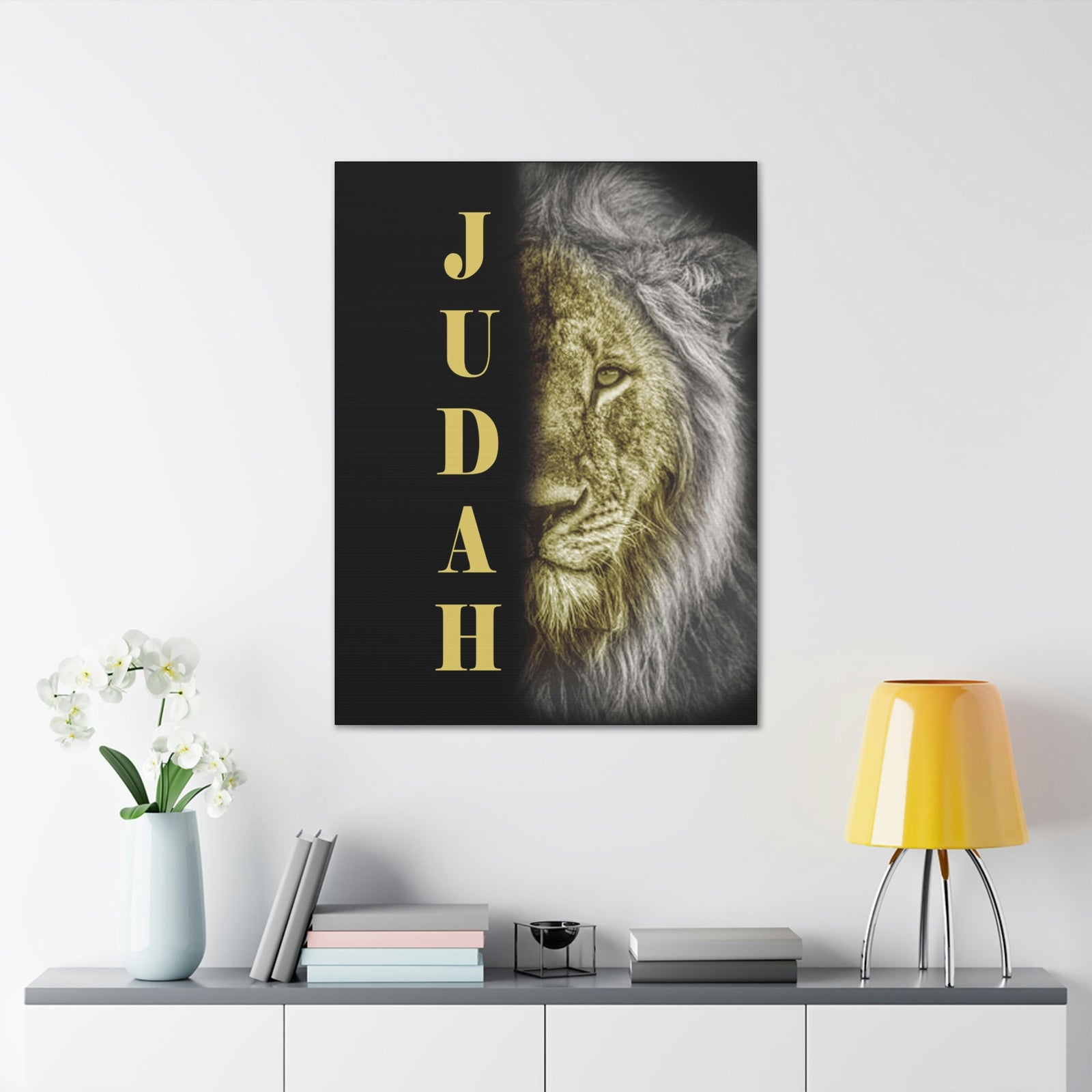 Scripture Walls Lion of Judah Half Face Revelation 5:5 Bible Verse Canvas Christian Wall Art Ready to Hang Unframed-Express Your Love Gifts
