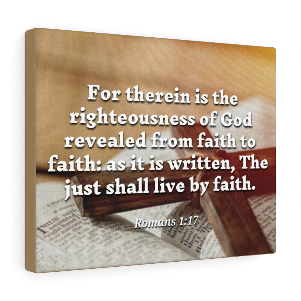 Scripture Walls Live By Faith Romans 1:17 Bible Verse Canvas Christian Wall Art Ready to Hang Unframed-Express Your Love Gifts