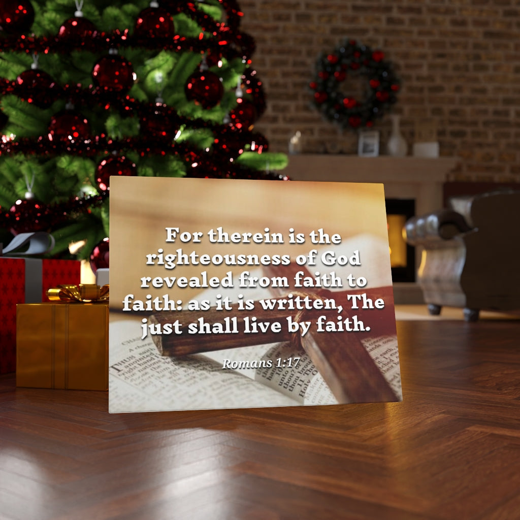 Scripture Walls Live By Faith Romans 1:17 Bible Verse Canvas Christian Wall Art Ready to Hang Unframed-Express Your Love Gifts