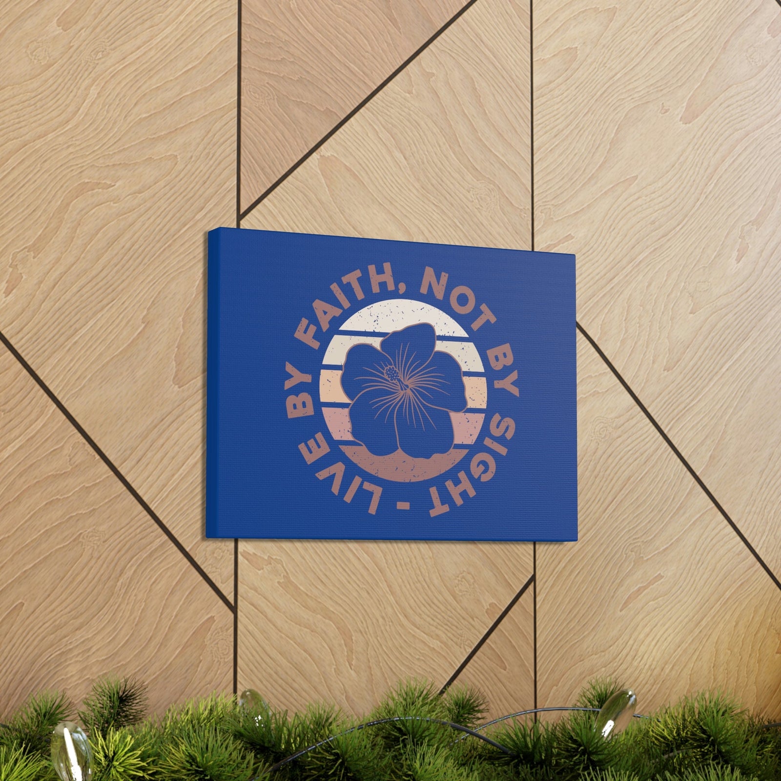 Scripture Walls Live By Faith Romans 1:17 Brown Flower Christian Wall Art Bible Verse Print Ready to Hang Unframed-Express Your Love Gifts