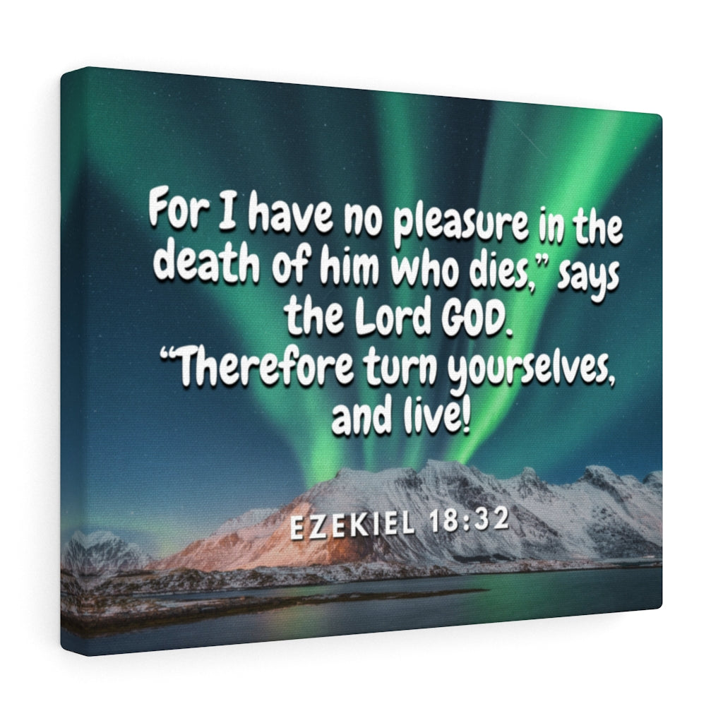 Scripture Walls Live! Ezekiel 18:32 Bible Verse Canvas Christian Wall Art Ready to Hang Unframed-Express Your Love Gifts