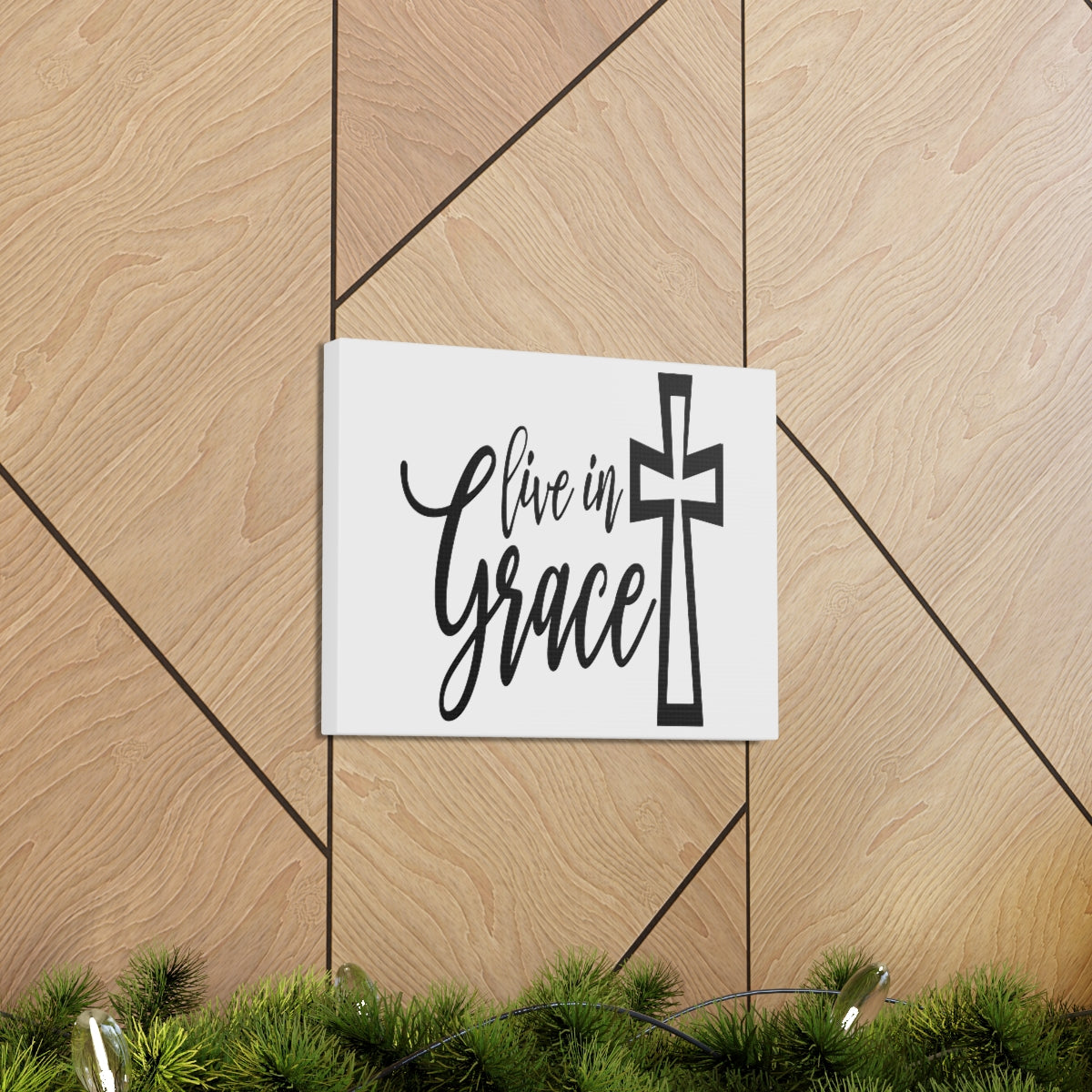 Scripture Walls Live In Grace 2 Corinthians 12:8-9 Christian Wall Art Print Ready to Hang Unframed-Express Your Love Gifts