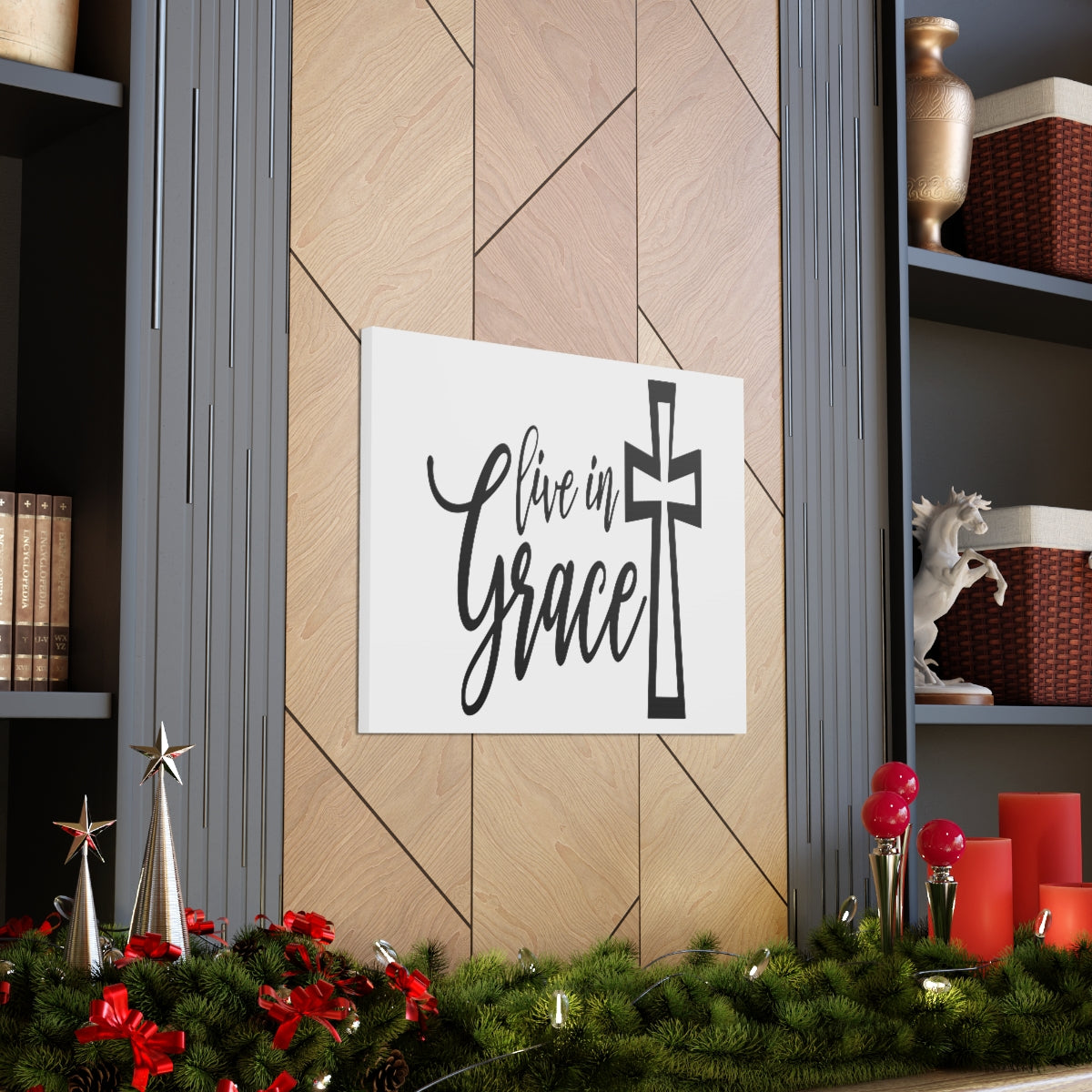 Scripture Walls Live In Grace 2 Corinthians 12:8-9 Christian Wall Art Print Ready to Hang Unframed-Express Your Love Gifts