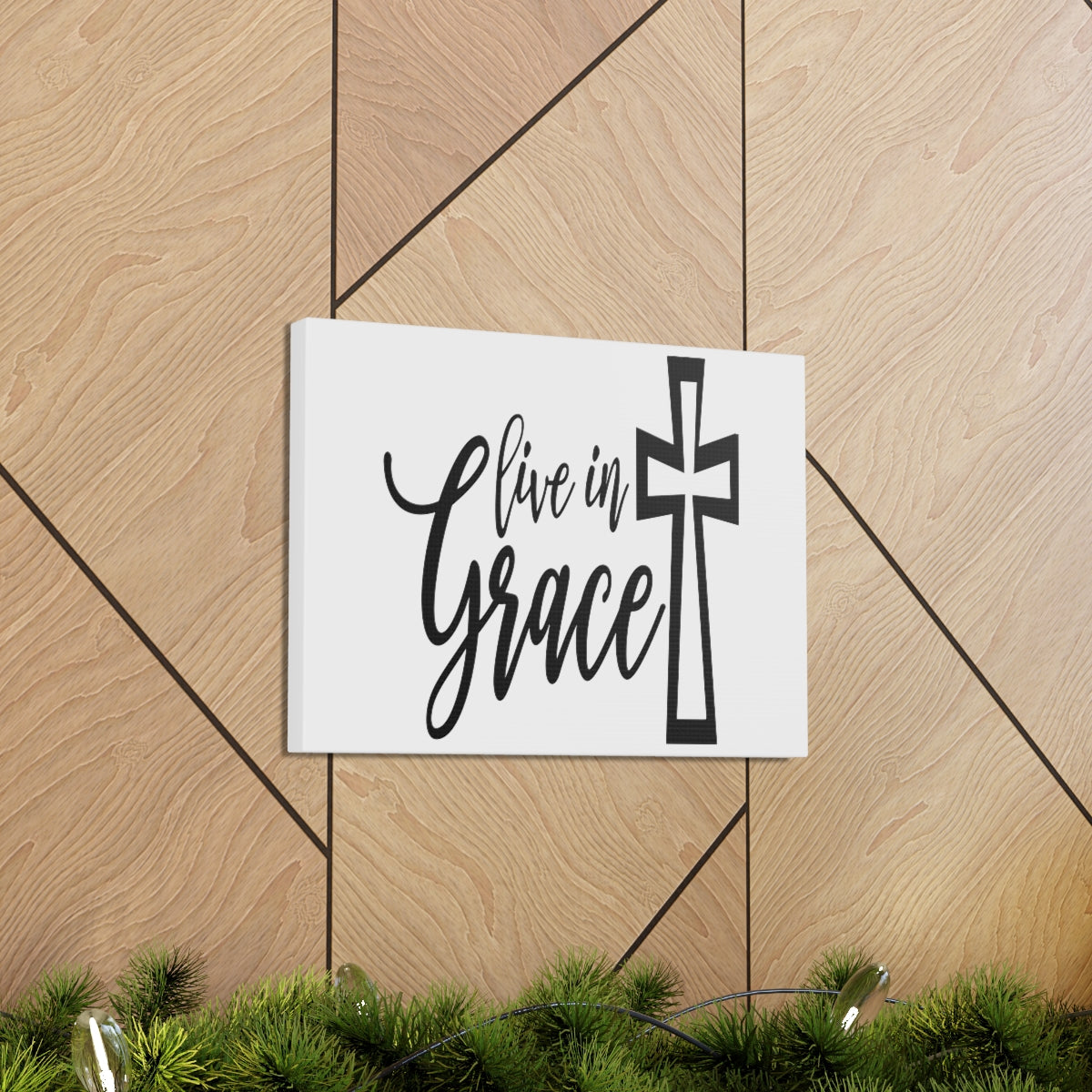 Scripture Walls Live In Grace 2 Corinthians 12:8-9 Christian Wall Art Print Ready to Hang Unframed-Express Your Love Gifts