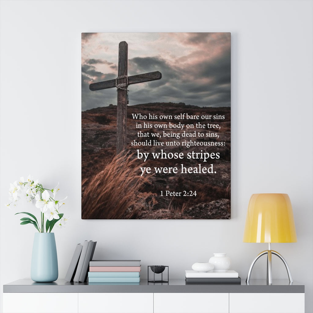 Scripture Walls Live Unto Righteousness 1 Peter 2:24Cross Wall Art Christian Home Decor Unframed-Express Your Love Gifts