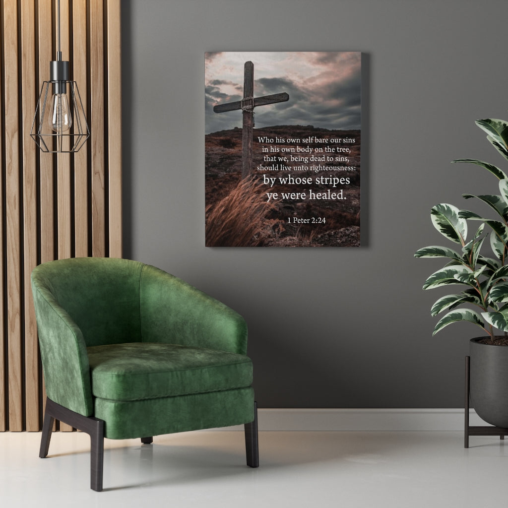 Scripture Walls Live Unto Righteousness 1 Peter 2:24Cross Wall Art Christian Home Decor Unframed-Express Your Love Gifts