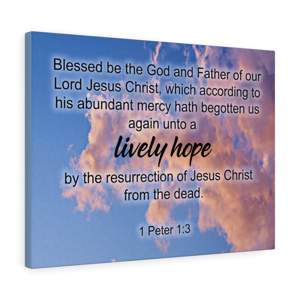 Scripture Walls Lively Hope 1 Peter 1:3 Bible Verse Canvas Christian Wall Art Ready to Hang Unframed-Express Your Love Gifts