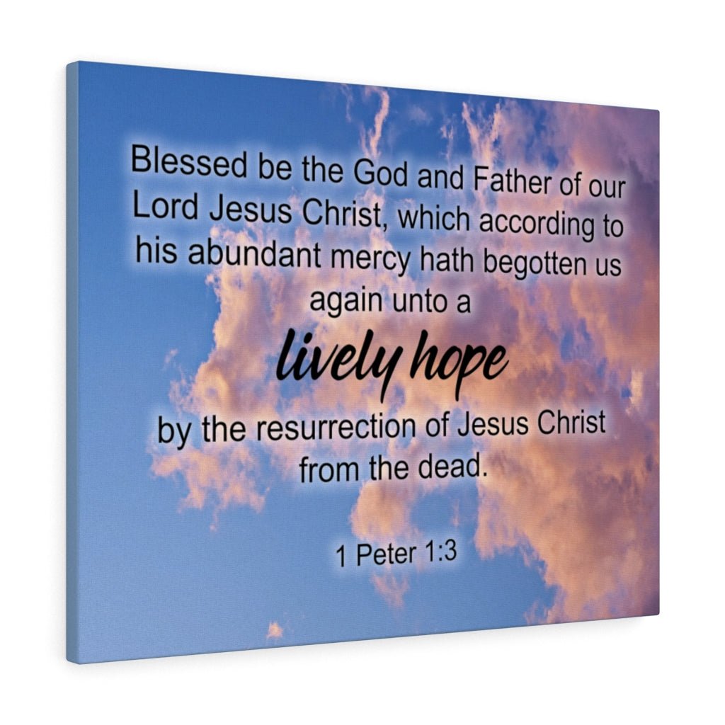Scripture Walls Lively Hope 1 Peter 1:3 Bible Verse Canvas Christian Wall Art Ready to Hang Unframed-Express Your Love Gifts