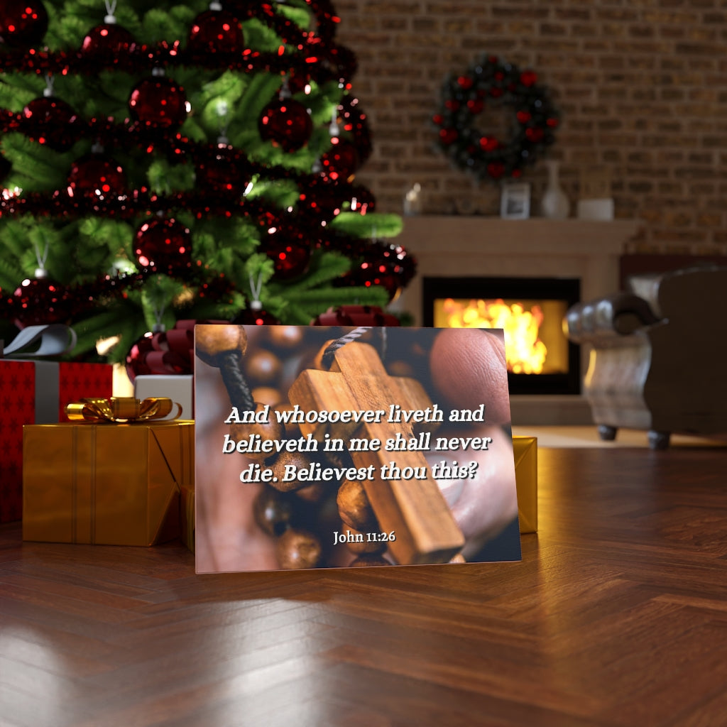 Scripture Walls Liveth And Believeth John 11:26 Bible Verse Canvas Christian Wall Art Ready to Hang Unframed-Express Your Love Gifts