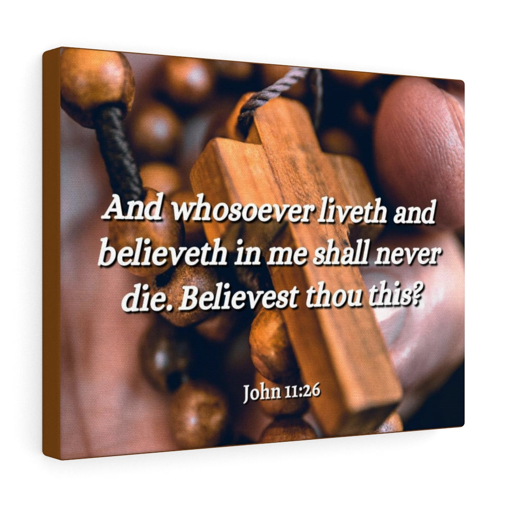 Scripture Walls Liveth And Believeth John 11:26 Bible Verse Canvas Christian Wall Art Ready to Hang Unframed-Express Your Love Gifts