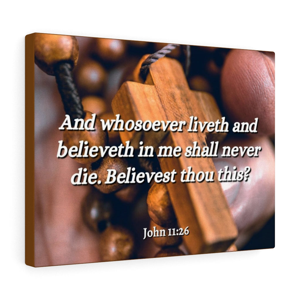 Scripture Walls Liveth And Believeth John 11:26 Bible Verse Canvas Christian Wall Art Ready to Hang Unframed-Express Your Love Gifts