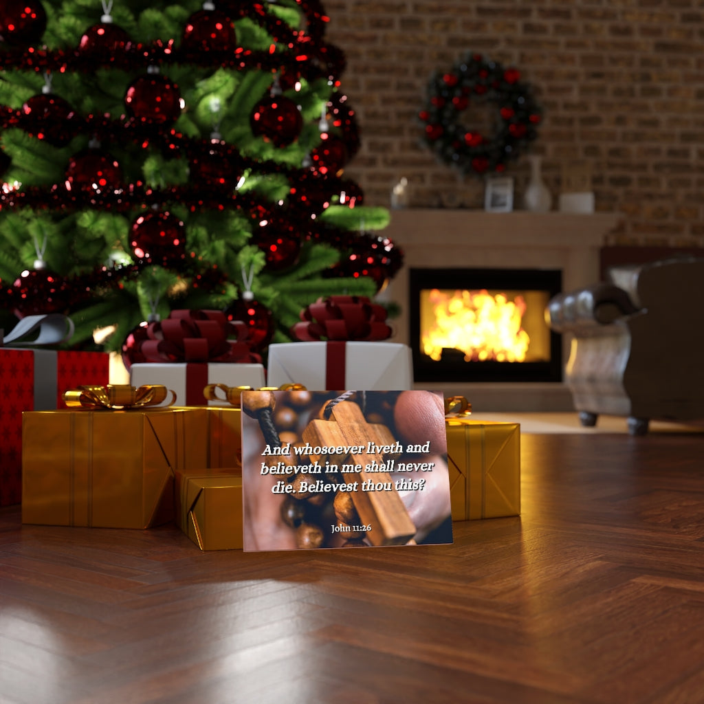 Scripture Walls Liveth And Believeth John 11:26 Bible Verse Canvas Christian Wall Art Ready to Hang Unframed-Express Your Love Gifts